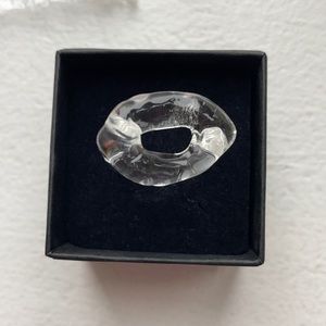 Levens glass hand blown ring size 7